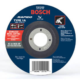 Bosch TCW1S450 Rapido Thin Metal Cut-Off Blade Type 1 4-1/2 X .040 X 7/8