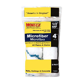 Worktools Whizz Xtrasorb 74013 4" X 1/2" Microfiber Roller Cover (2pk)