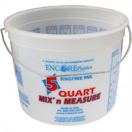 ENCORE 300043 5 QT CLEAR MIX'N MEASURE RINGFREE PAIL WITH WIRE HANDLE