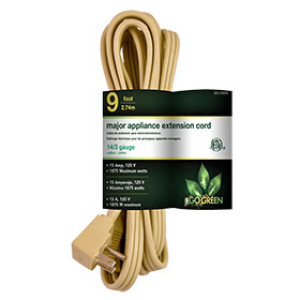 GOGREEN POWER GG-25609 14/3 9' SPT-3 INDOOR EXTENSION CORD BEIGE