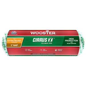 WOOSTER R186 9" X 1" CIRRUS X WHITE/GREEN STRIPE POLYAMIDE ROLLER COVER