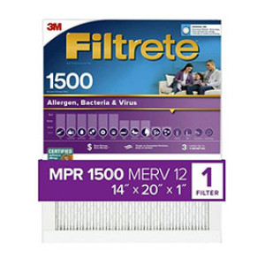 3M 2005-4 FILTRETE 14" X 20" X 1" ALLERGEN, BACTERIA & VIRUS AIR FILTER
