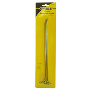 G-FORCE 43198 1/8" X 10" STRAIGHT PEGBOARD HOOKS CARDED