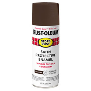 RUST-OLEUM STOPS RUST 241239 12 OZ PROTECTIVE ENAMEL SATIN DARK BROWN SPRAY