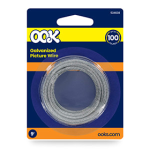 HILLMAN 534638 9' BRAIDED GALVANIZED PICTURE WIRE #8