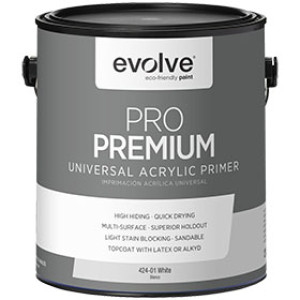 EVOLVE PAINTS 424-01-1 PREMIUM UNIVERSAL WHITE ACRYLIC PRIMER