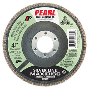 PEARL ABRASIVE MX4580ZT 4-1/2" X 7/8" 80 GRIT MAXIDISC FLAP DISC 10-PACK