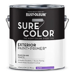 RUST-OLEUM 394678 SURE COLOR EXTERIOR PAINT AND PRIMER SATIN WHITE