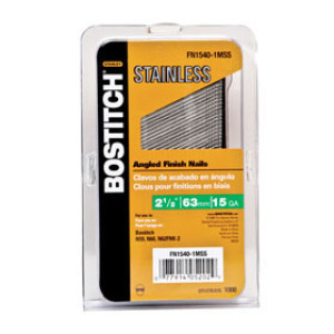 BOSTITCH FN1540 ANGLED FINISH NAILS 2-1/2" 15GA X 33-35 DEGREE BRITE 3655/BOX
