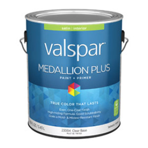 VALSPAR 23004.007 MEDALLION PLUS SATIN CLEAR BASE INTERIOR PAINT & PRIMER