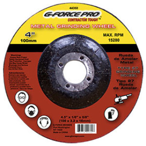 G-FORCE 44360 METAL CUTTING BLADE 4" X 1/8" X 5/8" DEPRESSED CENTER T27