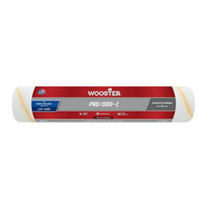 WOOSTER RR643 14" X 1/2" PRO/DOO-Z WHITE/GOLD STRIPES WOVEN ROLLER COVER
