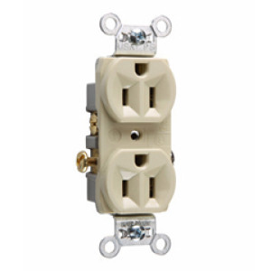 PASS & SEYMOUR  CR15ICC12 15A 125V CC COMMERCIAL DUPLEX RECEPTACLE IVORY