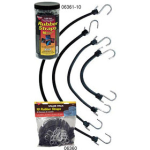 KEEPER 06219 19" MOLDED RUBBER STRAP WITH ZINC PLATED STRONG STEEL HOOKS