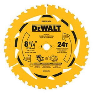 DEWALT DWA281424 8-1/4" 24T SINGLE CIRCULAR SAW BLADE