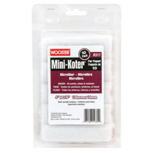 WOOSTER R117 4" X 3/8" MINI-KOTER MICROFIBER FABRIC ROLLER COVER 10-PACK