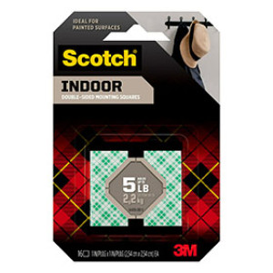 3M 111S-SQ-16 1" X 1" DOUBLE-COATED FOAM MOUNTING SQUARES 24 PACK
