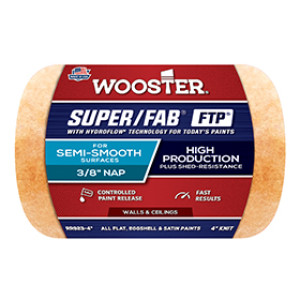 WOOSTER RR923 4" X 3/8" SUPER/FAB FTP SHED-RESISTANT KNIT ROLLER COVER