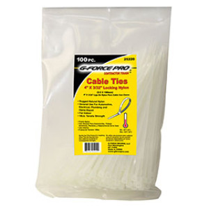 G-FORCE 25220 100 PK 4" NYLON CLEAR CABLE TIES