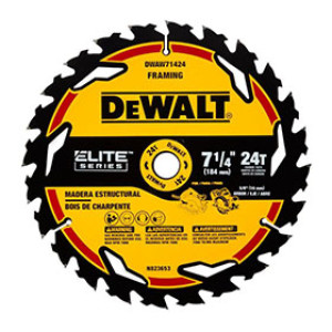 DEWALT DWAW71424 7-1/4" 24T ELITE SERIES CIRCULAR SAW BLADE BLISTER