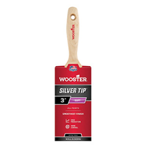 WOOSTER 5223 3" SILVER TIP SOFT CT POLYESTER EXTRA-THICK FLAT BEAVERTAIL BRUSH