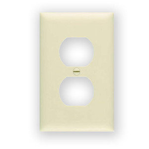 PASS & SEYMOUR  SPO8IU 1-GANG JUMBO PLATE DUPLEX RECEPTACLE WITHOUT LINE IVORY