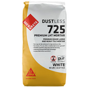 MERKRETE 725 50LB WHITE DUSTLESS PREMIUM POLYMERMODIFIED LARGE&HVY TILE MORTAR