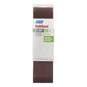 NORTON 02237 3" X 24" 80 GRIT PORTABLE SANDING BELT HANDY PACK (2 PACK)