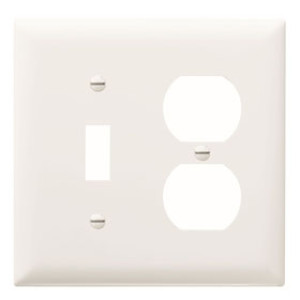 PASS & SEYMOUR  TP18WCC12 2-GANG WALL PLATE TOGGLE/DUPLEX WITHOUT LINE WHITE