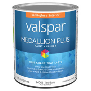 VALSPAR 24003.005 MEDALLION PLUS SEMIGLOSS TINT BASE INTERIOR PAINT & PRIMER