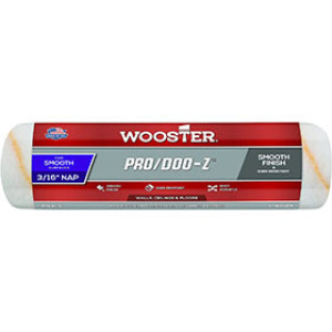 WOOSTER RR641 9" X 3/16" PRO/DOO-Z WHITE/GOLD STRIPES WOVEN ROLLER COVER