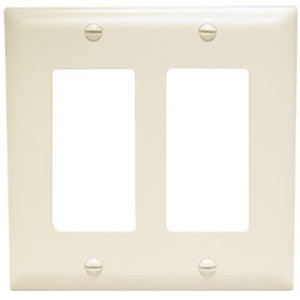 PASS & SEYMOUR  TP262LACC30 2-GANG WALL PLATE 2 DECO WITHOUT LINE LIGHT ALMOND