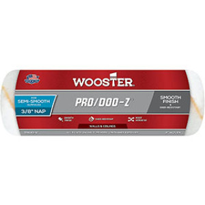 WOOSTER RR642 9" X 3/8" PRO/DOO-Z WHITE/GOLD STRIPES WOVEN ROLLER COVER