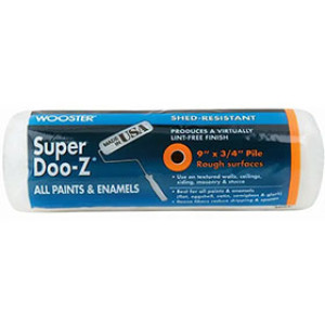 WOOSTER R203 9" X 3/4" SUPER DOO-Z SHED-RESISTANT WHITE WOVEN ROLLER COVER