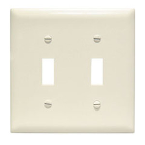 PASS & SEYMOUR  TP2LACC30 2-GANG NYLON WALL PLATE SWITCHES LIGHT ALMOND