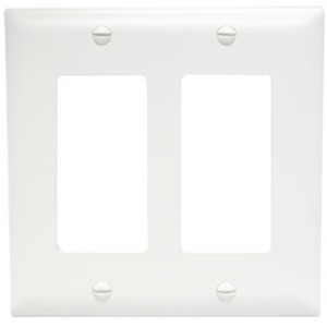 PASS & SEYMOUR  TP262WCC30 2-GANG WALL PLATE 2 DECO WITHOUT LINE WHITE