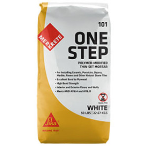 MERKRETE 101 783335 50LB WHITE ONE STEP POLYMER-MODIFIED THIN SET MORTAR