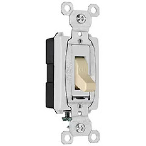 PASS & SEYMOUR  CS120ICC 20A 120/277V CC 1-POLE TOGGLE SWITCH IVORY