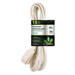 GOGREEN POWER GG-24715 16/2 15' SPT-2 INDOOR EXTENSION CORD WHITE