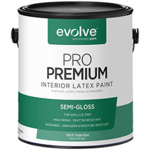 EVOLVE PAINTS 168-81-1 PREMIUM INTERIOR LATEX SEMIGLOSS PAINT/PRIMER
