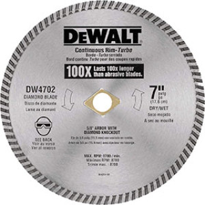 DEWALT DW4702 7" PREMIUM DRY CUT DIAMOND BLADE WITH CONTINUOUS RIM