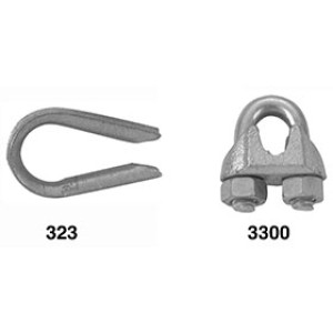 CAMPBELL T7670419 3300 1/8" WIRE ROPE CLIP ELECTRO-GALVANIZED