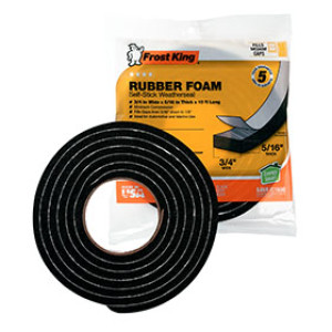 FROST KING R534H 12223 3/4" X 5/16" X 10' SPONGE RUBBER FOAM WEATHERSEAL TAPE