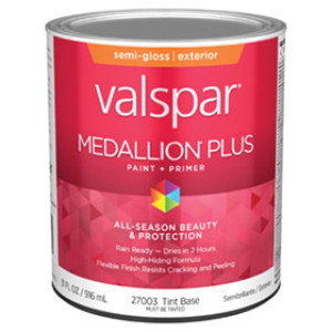 VALSPAR 27003.005 MEDALLION PLUS SEMIGLOSS TINT BASE EXTERIOR PAINT + PRIMER
