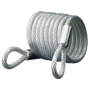 MASTER LOCK 65D 6 FOOT PLASTIC COATED STEEL CABLE SELF COILING W/LOOPED ENDS