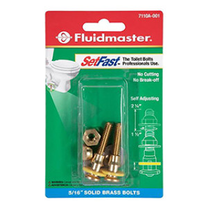 FLUIDMASTER 7110A-001-P10 SETFAST SELF-ADJUSTING BRASS TOILET TO FLOOR BOLTS