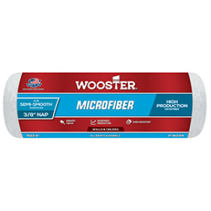 WOOSTER R523 9" X 3/8" MICROFIBER BLUE-STRIPED FIBERLOCK FABRIC ROLLER COVER