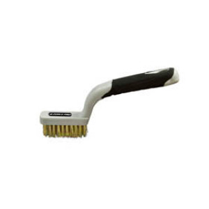 G-FORCE 44414 3" X 10" NARROW BRASS WIRE BRUSH SOFT GRIP TPR HANDLE