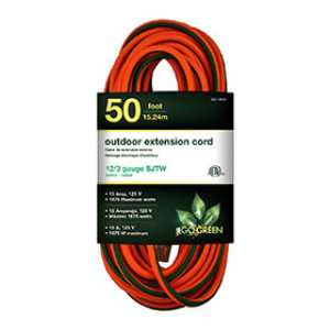 GOGREEN POWER GG-14050 12/3 50' SJT W-A OUTDOOR EXTENSION CORD ORANGE