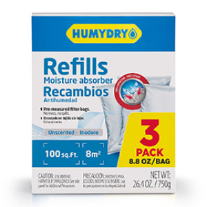 HUMYDRY USA250X3RC6 8.8 OZ UNSCENTED REFILL MOISTURE ABSORBER 3 PACK